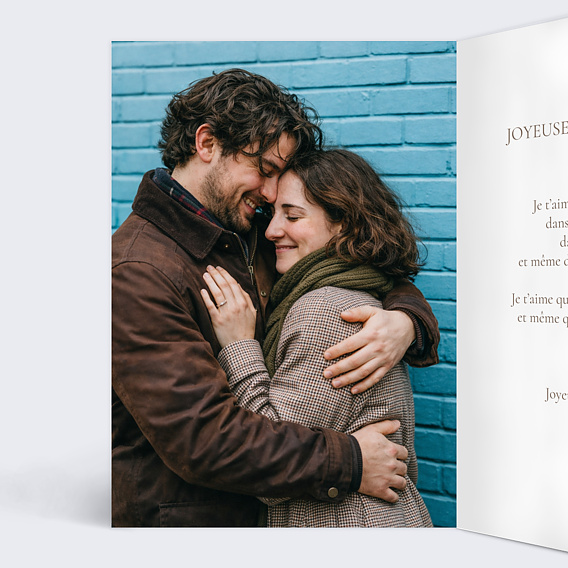 Carte d'amour Couple en manga Intérieur Gauche