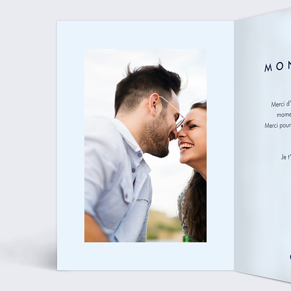 Carte d'amour 1001 cœurs bleus Intérieur Gauche