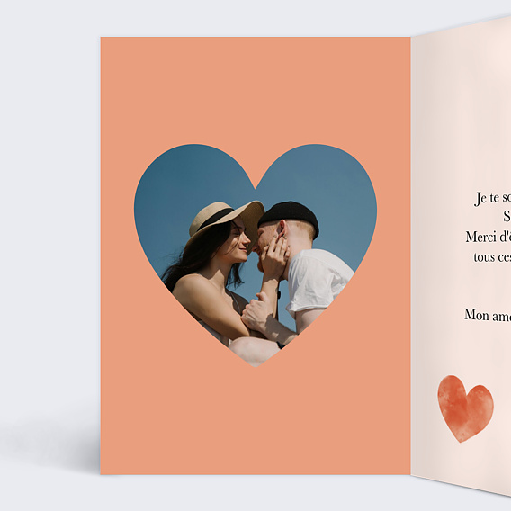 Carte d'amour Éclats de cœurs Intérieur Gauche