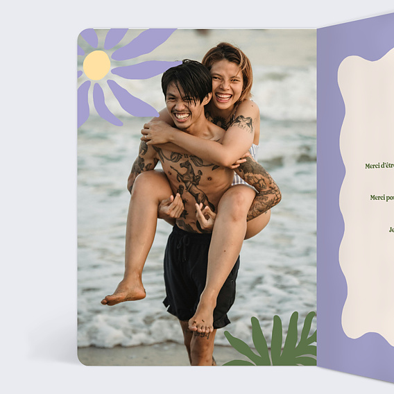 Carte d'amour Fleurs modernes Intérieur Gauche