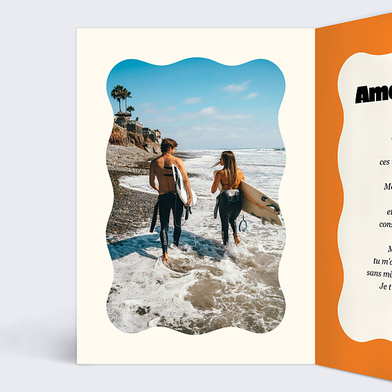 Carte d'amour Rayures d'amour Intérieur Gauche