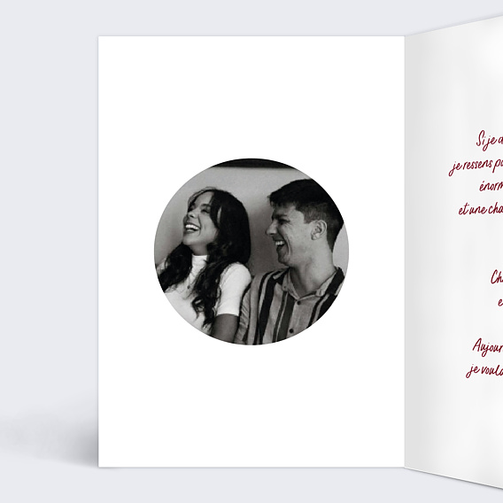 Carte d'amour Red notes Intérieur Gauche