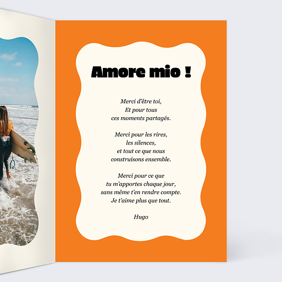 Carte d'amour Rayures d'amour Intérieur Droit