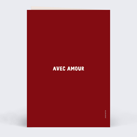 Carte d'amour À main levée Verso