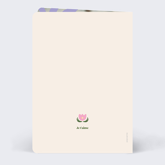 Carte d'amour Fleurs modernes Verso