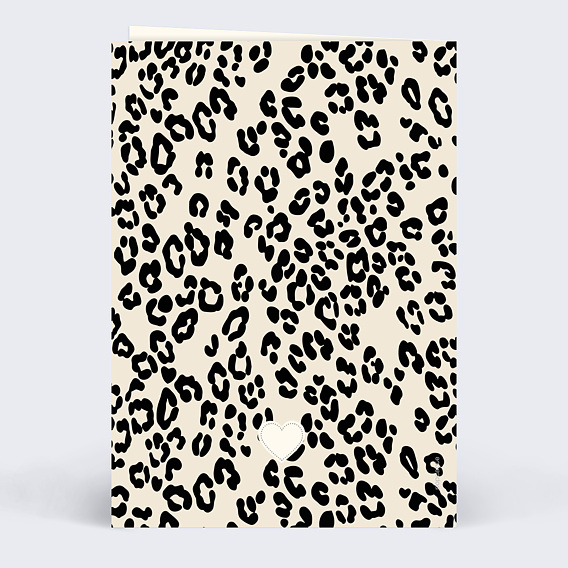 Carte d'amour Léopard Verso