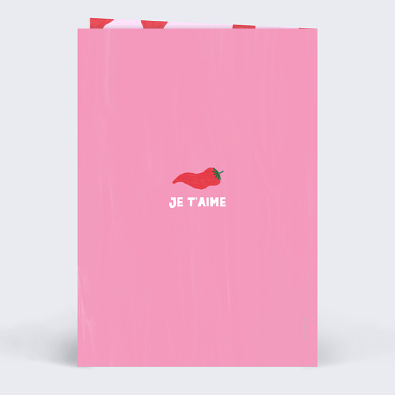 Carte d'amour Motif piments Verso