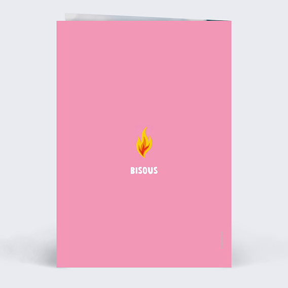 Carte d'amour Tout feu tout flamme Verso