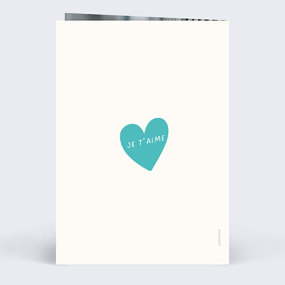 Carte d'amour Unique bleu Verso