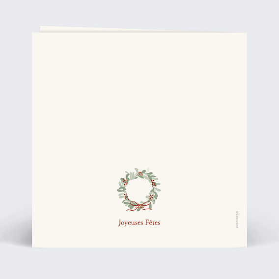 Carte d'amour Couronne avec nœud Verso