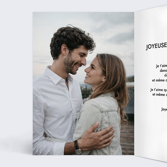 Carte d'amour Couple en line art Intérieur Gauche