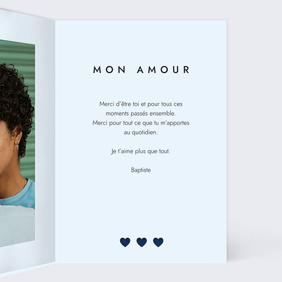 Carte d'Amour 1001 cœurs bleus