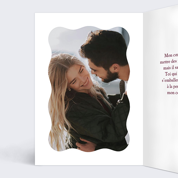 Carte d'Amour Cœur dentelé