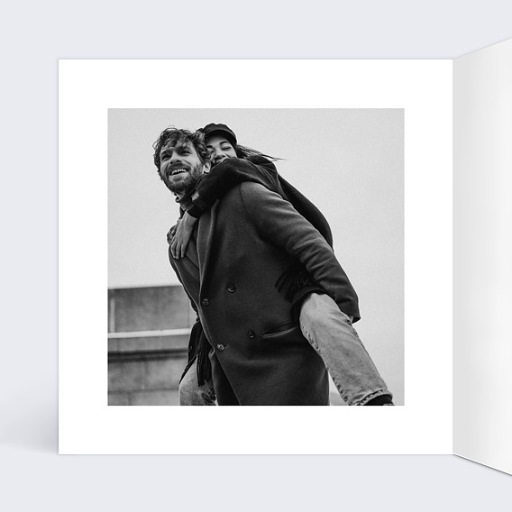 Carte d'amour Typo cœur bleu Intérieur Gauche