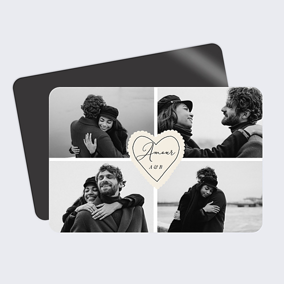 Carte d'Amour Etiquette cœur