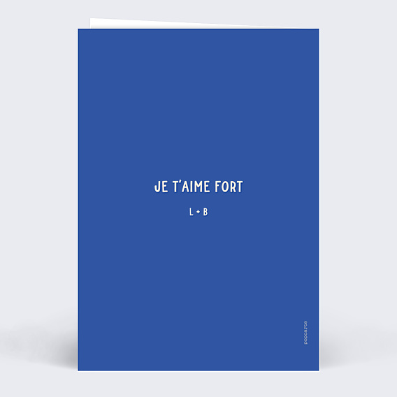 Carte d'Amour Cœur simple photo bleu
