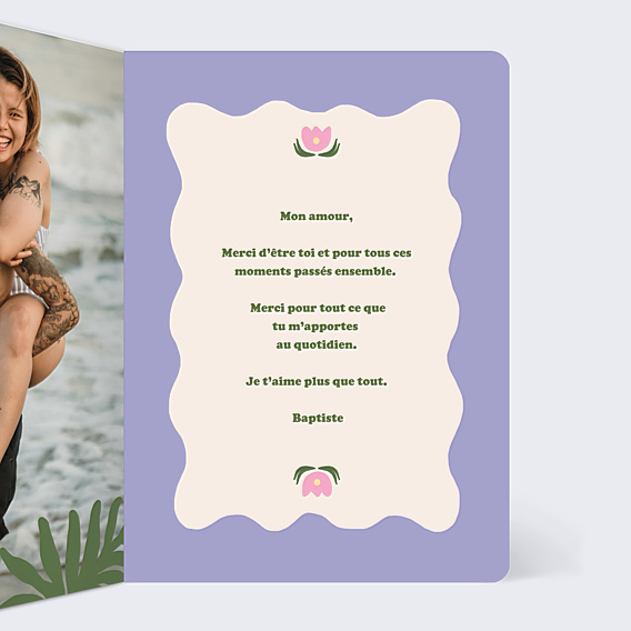Carte d'Amour Fleurs modernes