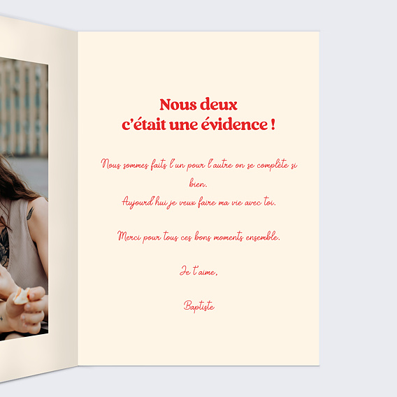 Carte d'amour Love you more than Intérieur Droit