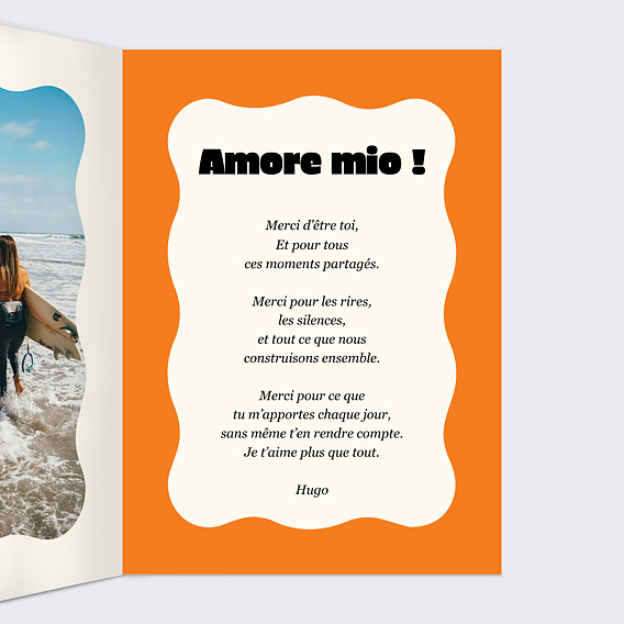 Carte d'amour Rayures d'amour Intérieur Droit