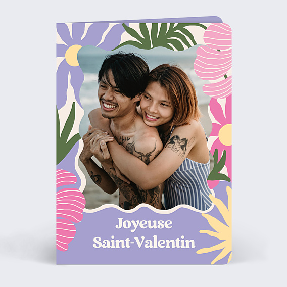 Carte d'amour Fleurs modernes