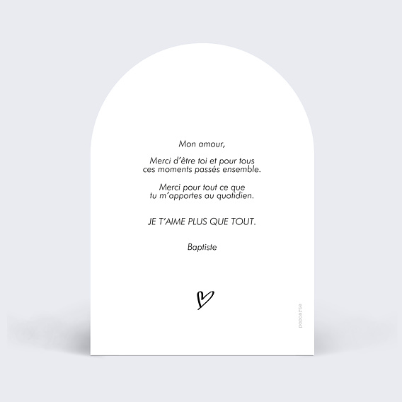 Carte d'amour Moments Volés Verso