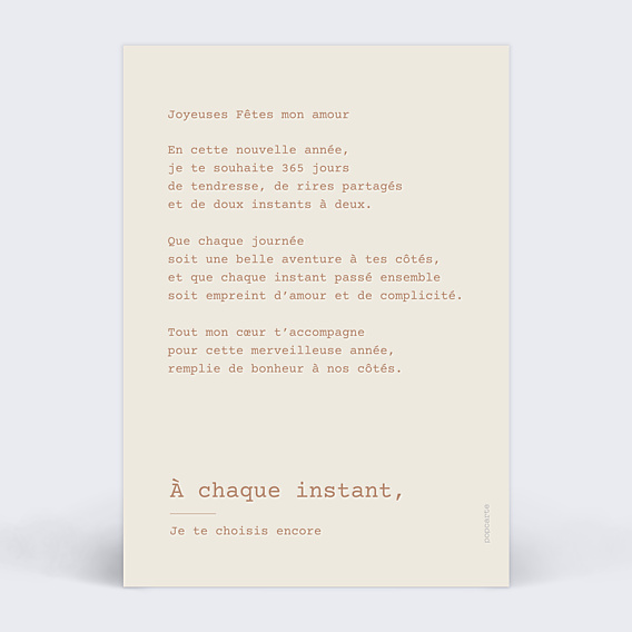 Carte d'Amour Texte dans l'arche