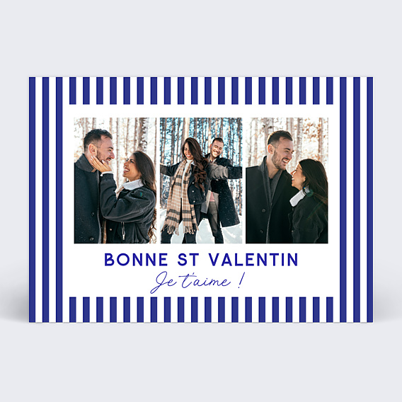 Carte d'Amour Traits bleus