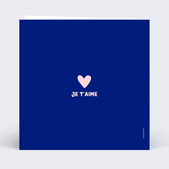 Carte d'Amour Typo cœur bleu