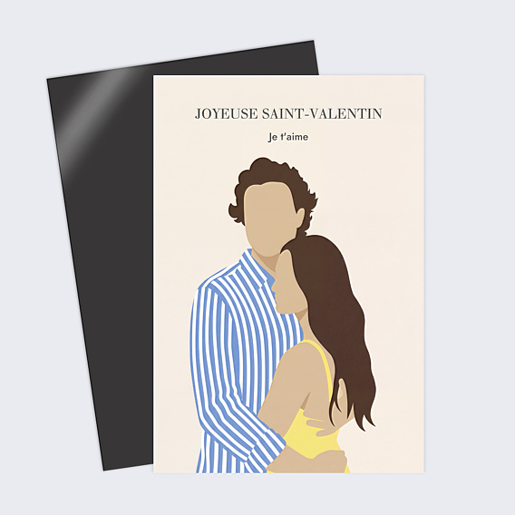 Carte d'Amour Couple en illustration minimaliste