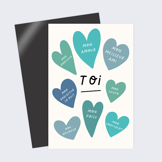 Carte d'amour Unique bleu