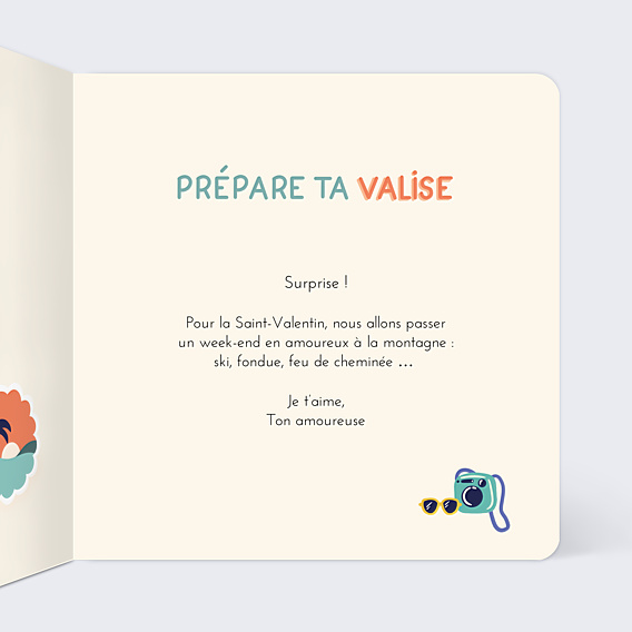Carte d'Amour Prépare ta valise