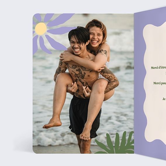 Carte d'amour Fleurs modernes Intérieur Gauche