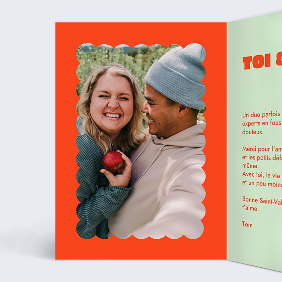 Carte d'amour Quatre mots Intérieur Gauche