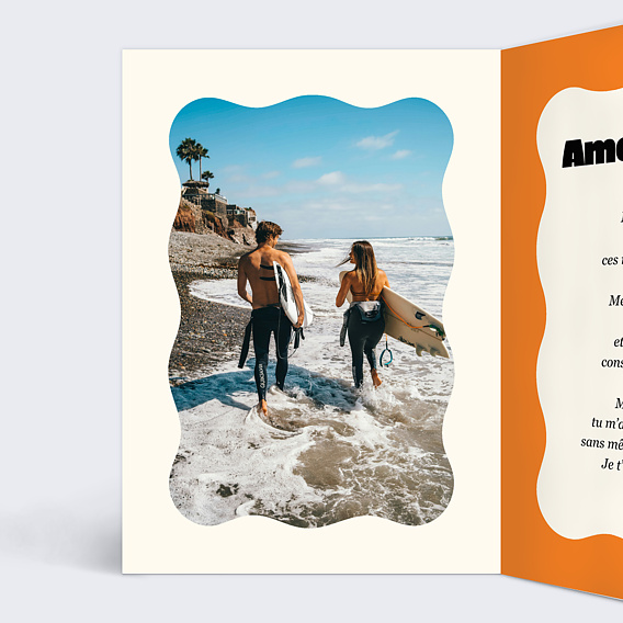 Carte d'amour Rayures d'amour Intérieur Gauche