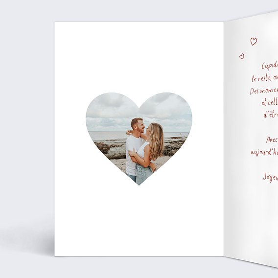 Carte d'amour Cupidon à frappé Intérieur Gauche