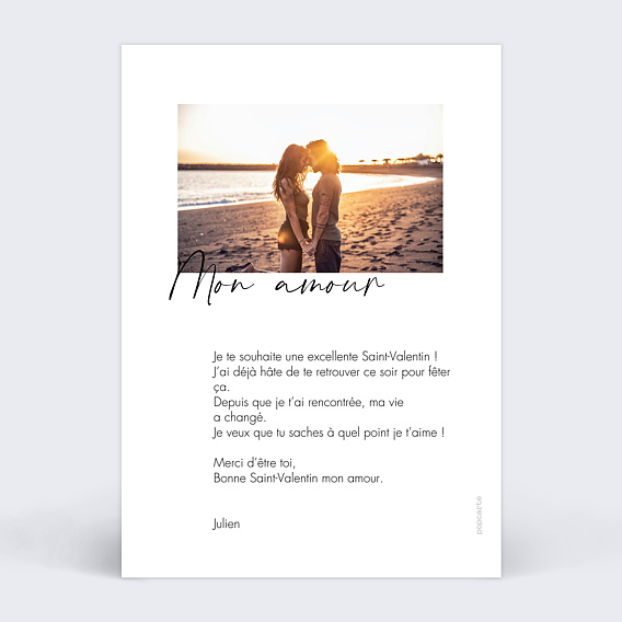 Carte d'amour Escale d'amour Verso