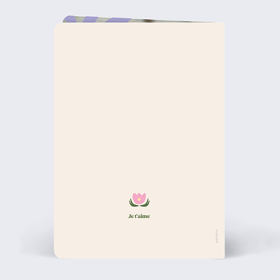 Carte d'amour Fleurs modernes Verso