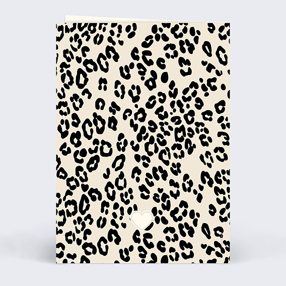 Carte d'amour Léopard Verso