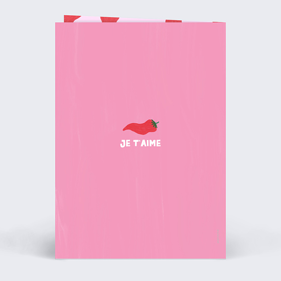 Carte d'amour Motif piments Verso