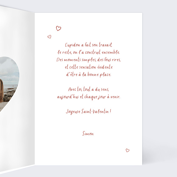 Carte d'Amour Cupidon a frappé