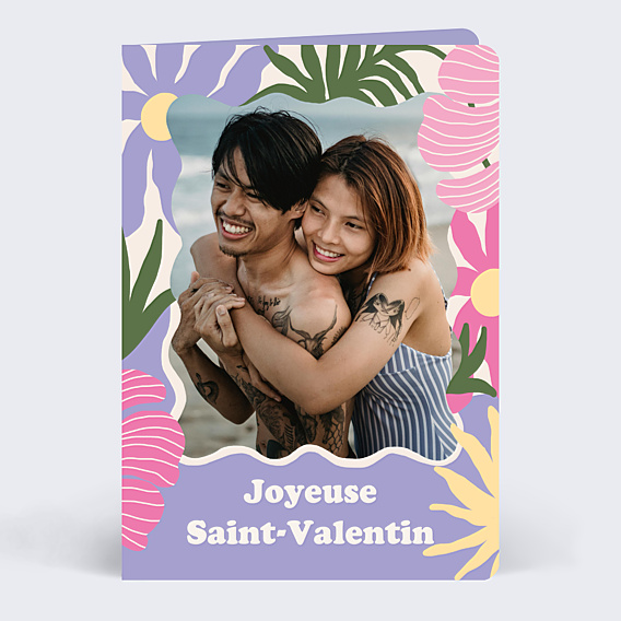 Carte d'amour Fleurs modernes