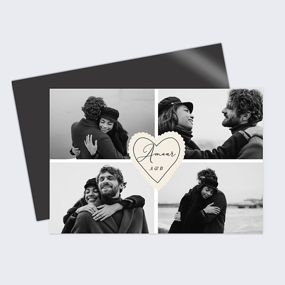 Carte d'amour Etiquette cœur