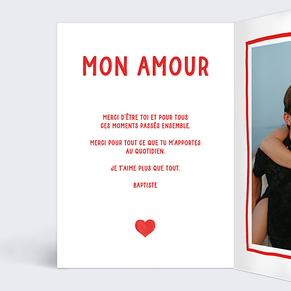 Carte d'Amour Cœur simple photo