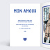 Carte d'amour Cœur simple photo bleu Intérieur Gauche