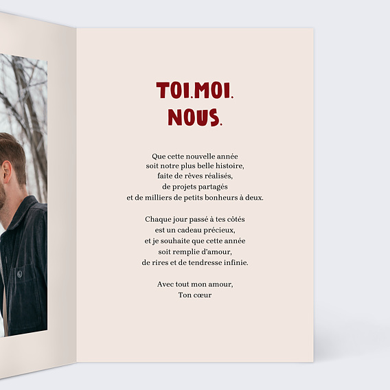 Carte d'amour À main levée Intérieur Droit