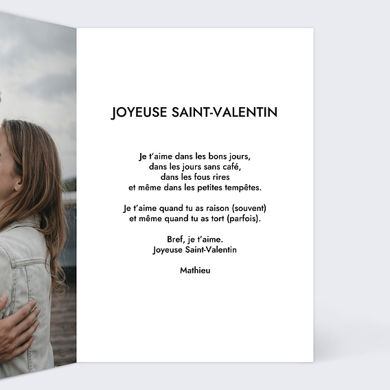 Carte d'amour Couple en line art Intérieur Droit