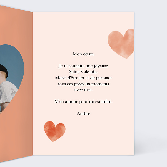 Carte d'amour Éclats de cœurs Intérieur Droit