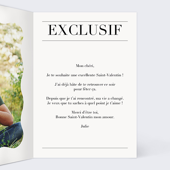 Carte d'amour Magazine Intérieur Droit