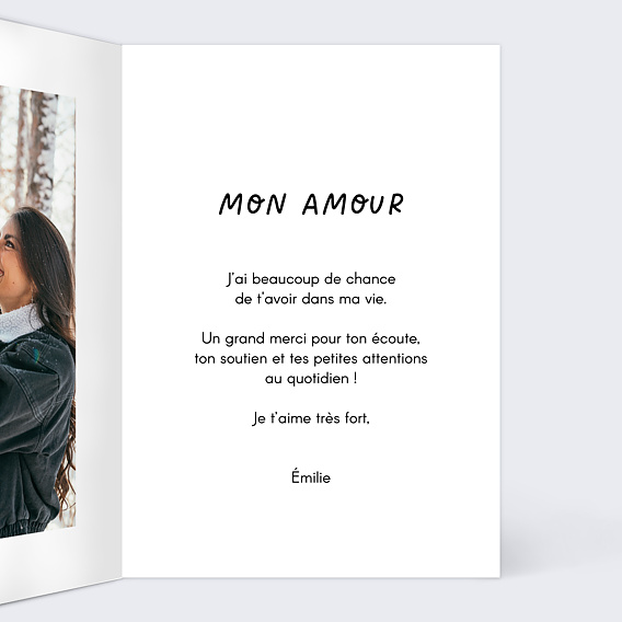 Carte d'amour Marelle amour Intérieur Droit