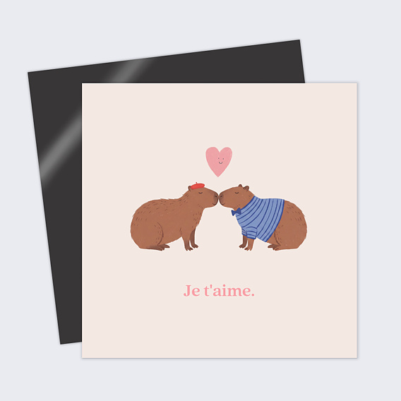 Carte d'amour Duo capybaras